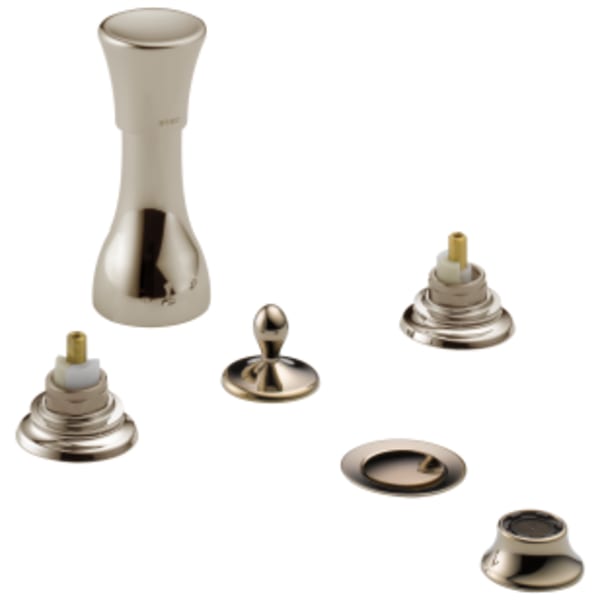 Brizo Charlotte®: 4-Hole Mount Bidet Faucet with Vacuum Breaker - Less Handles in Polished Nickel