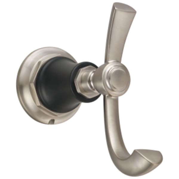 Brizo Rook® Double Robe Hook Luxe Nickel /Matte Black