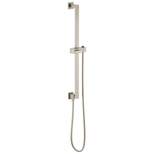 Brizo Brizo Universal Showering: Linear Square Slide Bar With Hose in Luxe Nickel