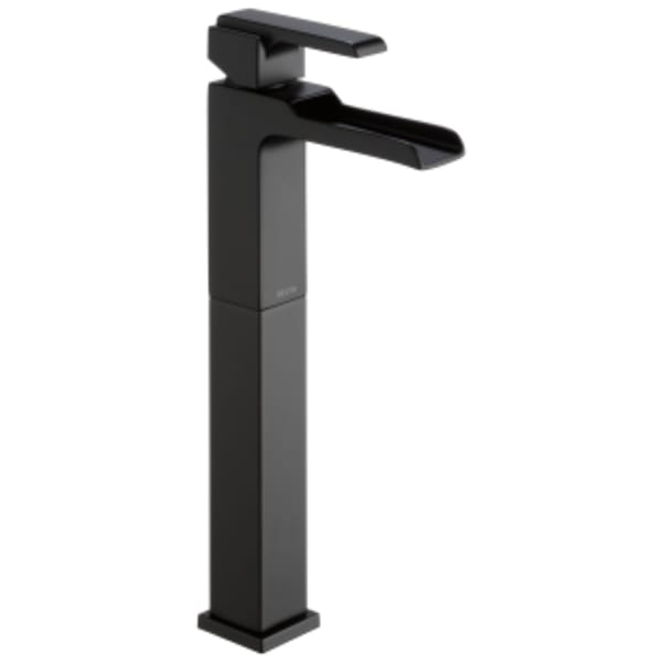 Delta Ara®: Single Handle Vessel Channel Bathroom Faucet in Matte Black