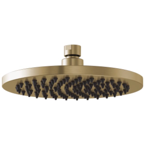 Brizo Brizo Universal Showering: 8" Linear Round Single-Function Raincan Shower Head - 1.75 GPM in Luxe Gold