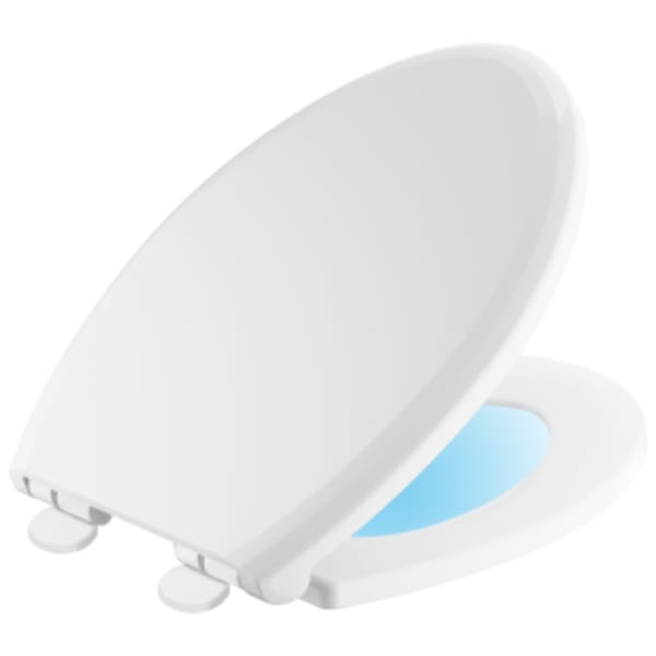 Delta Sanborne®: Elongated Slow-Close / Quick-Release Nightlight Seat in White