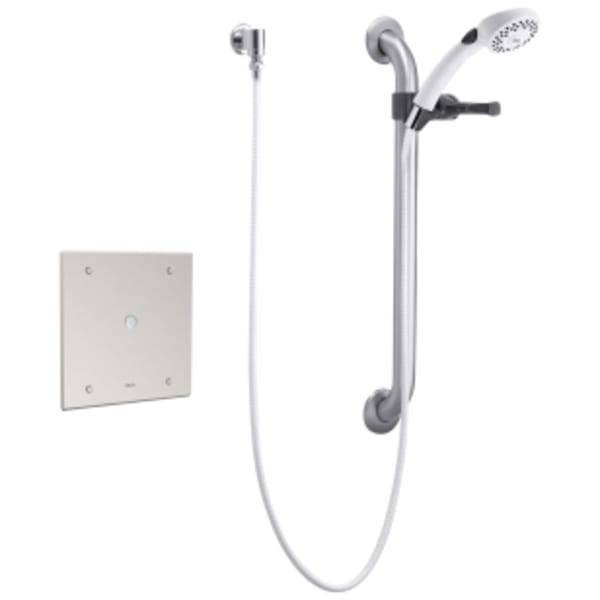 Commercial 860T: Electronic Shower Trim with Push Button Activator- Hardwire in Chrome