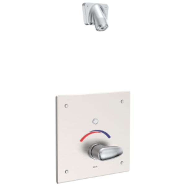 Commercial 860T: Electronic Shower Trim with Push Button Activator- Hardwire in Chrome