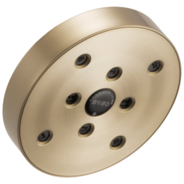 Brizo Essential™ 5" Linear Round H2Okinetic® Single Function Wall Mount Shower Head Luxe Gold