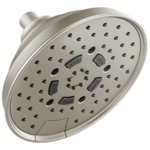 Brizo Essential™ 7" Classic Round H2Okinetic® Multi-Function Wall Mount Shower Head Luxe Nickel