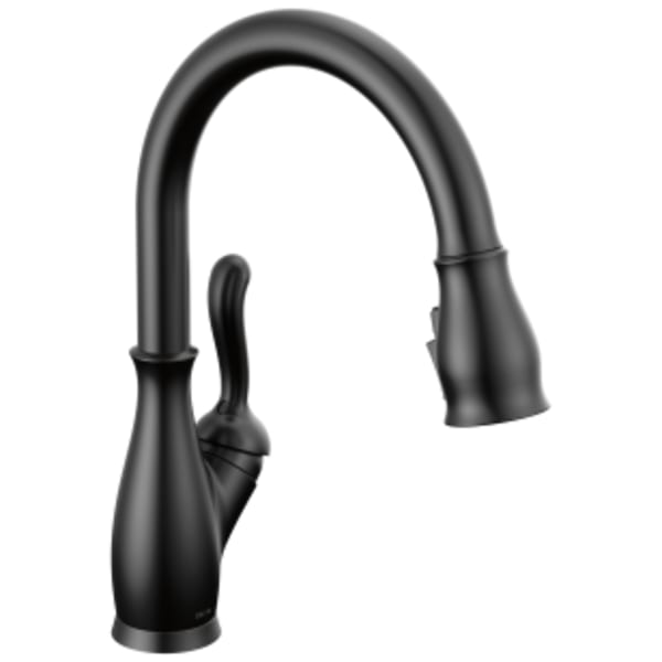 Delta Leland®: Single Handle Pull-Down Kitchen Faucet With ShieldSpray® Technology in Matte Black