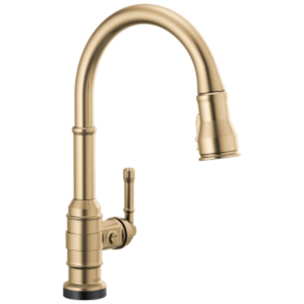 Delta Broderick™: Single Handle Pull-Down Kitchen Faucet With Touch2O Technology in Champagne Bronze
