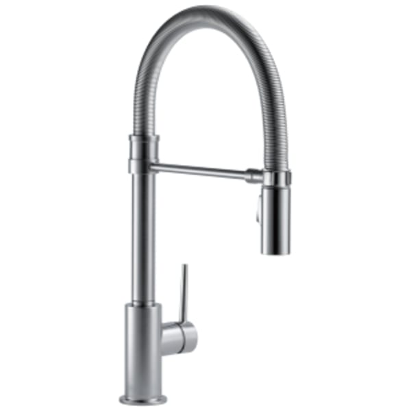 Delta Trinsic®: Single-Handle Pull-Down Spring Kitchen Faucet in Arctic Stainless
