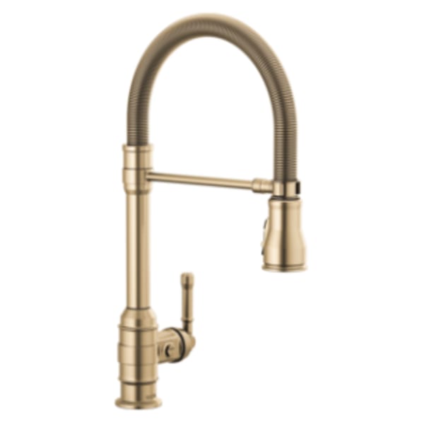 Delta Broderick® Single Handle Pull-Down Kitchen Faucet with Spring Spout Champagne Bronze