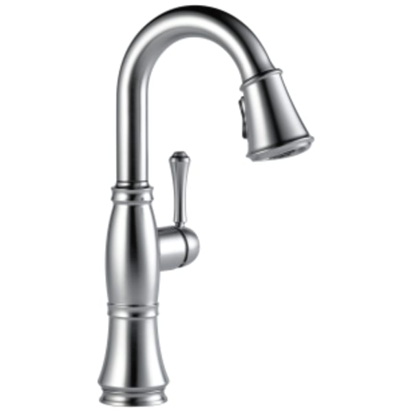 Delta Cassidy™: Single Handle Pulldown Bar/Prep Faucet in Lumicoat Arctic Stainless