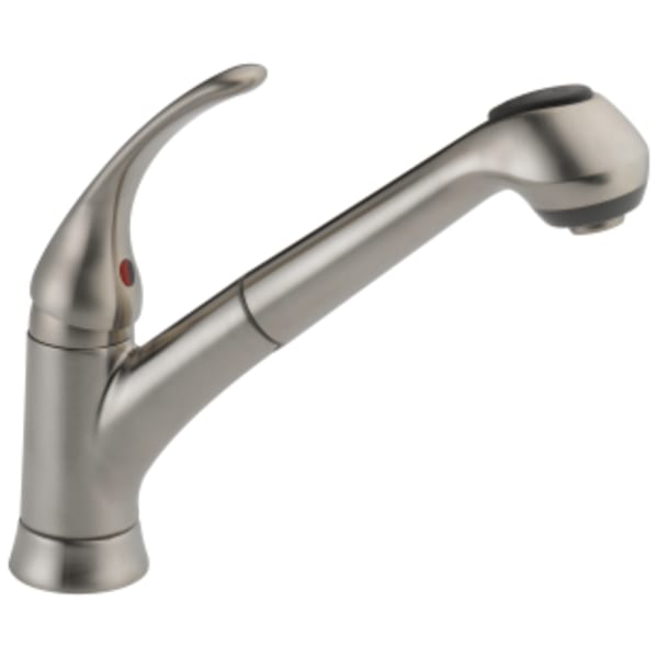 Delta Foundations®: Single Handle Pull-Out Kitchen Faucet in Stainless