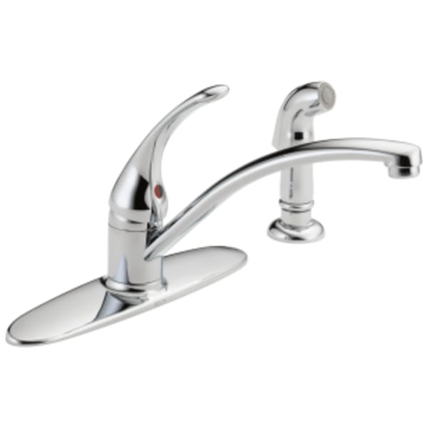Delta Foundations®: Single Handle Kitchen Faucet with Spray in Chrome