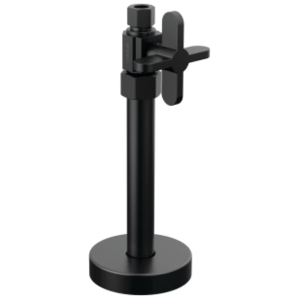 Brizo Odin®: Straight Supply Stop Valve with Cross Handle in Matte Black