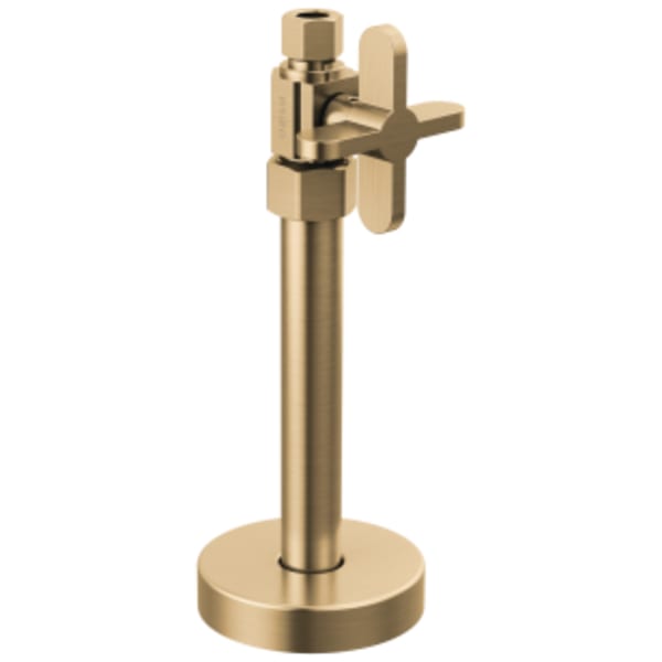 Brizo Odin®: Straight Supply Stop Valve with Cross Handle in Luxe Gold