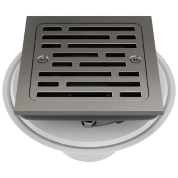 Delta Other: 4" Tile-In Square Shower Drain in Black Stainless