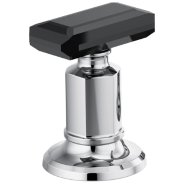 Brizo Invari®: Widespread Lavatory Black Crytal Knob Handle Kit in Polished Chrome / Black Crystal