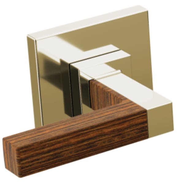 Brizo Frank Lloyd Wright®: Two-Handle Wall Mount Tub Filler Lever Handle Kit in Polished Nickel Wood