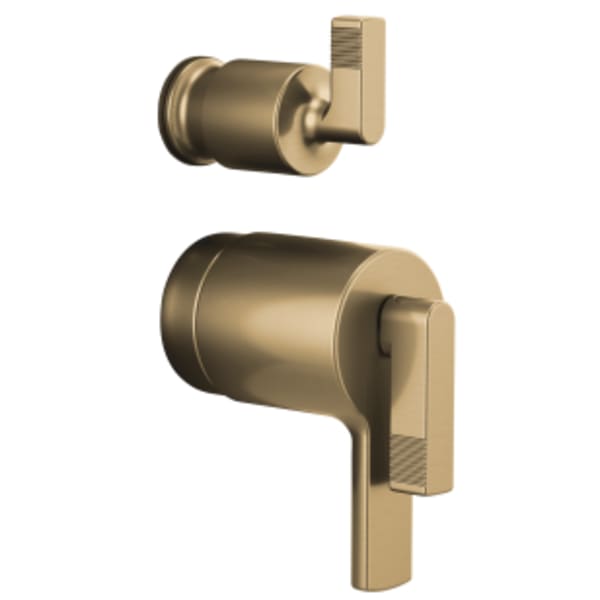 Brizo Kintsu®: TempAssure® Thermostatic Valve with Integrated Diverter Trim Lever Handle Kit in Luxe Gold