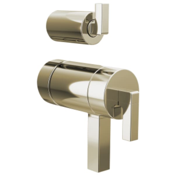 Brizo Frank Lloyd Wright® TempAssure® Thermostatic Valve with Integrated Diverter Trim Lever Handle Kit Polished Nickel