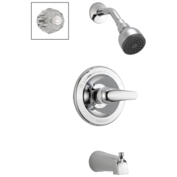 Peerless Core: Tub and Shower Complete Combo Handles in Chrome