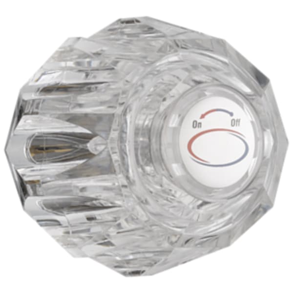Peerless Other: Single Clear Knob Handle Kit with Button and Screw in Chrome