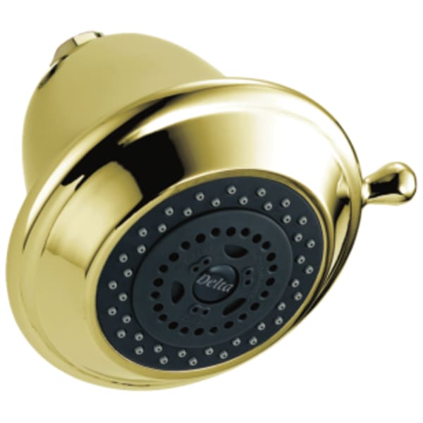 Delta Universal Showering Components: Premium 3-Setting Shower Head in Polished Brass
