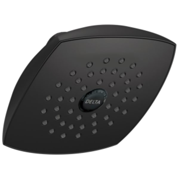 Delta Universal Showering Components: Raincan Single-Setting Touch-Clean® Shower Head in Matte Black