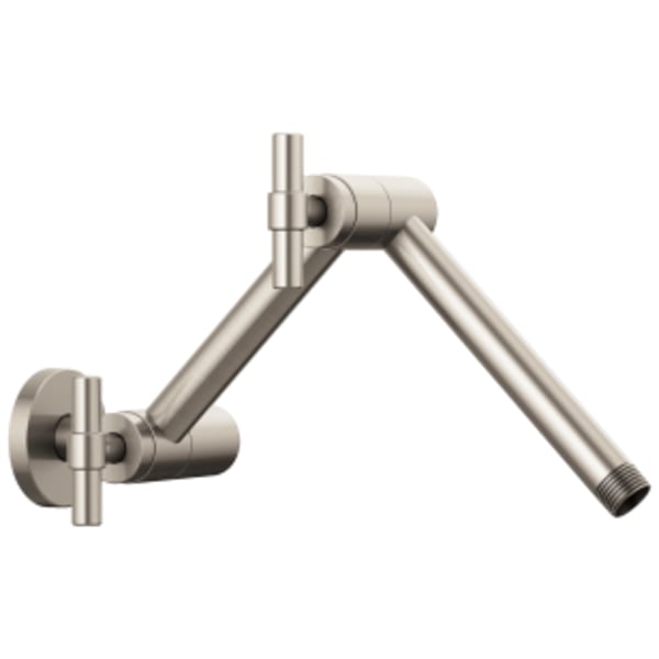 Brizo Essential™ Linear Round Jointed Wall Mount Shower Arm And Flange Luxe Nickel