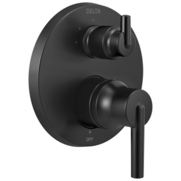 Delta Trinsic®: Contemporary Monitor® 14 Series Valve Trim with 3-Setting Integrated Diverter in Matte Black