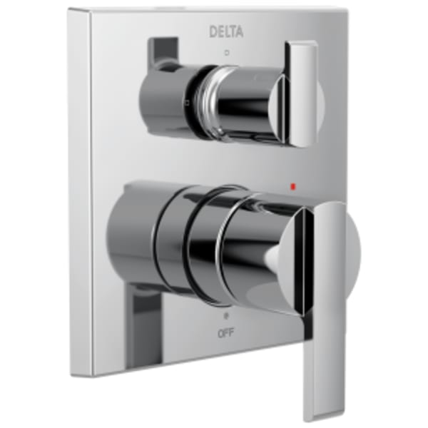 Delta Ara®: Angular Modern Monitor® 14 Series Valve Trim with 3-Setting Integrated Diverter in Chrome