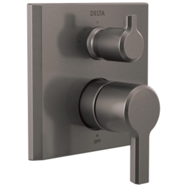Delta Pivotal™: 2-Handle Monitor® 14 Series Valve Trim with 3-Setting Diverter in Lumicoat Black Stainless