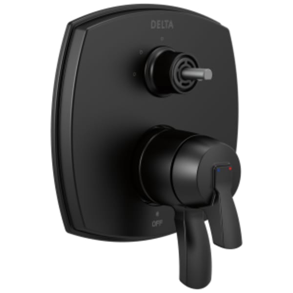 Delta Stryke®: 17 Series Integrated Diverter Trim with Three Function Diverter Less Diverter Handle in Matte Black