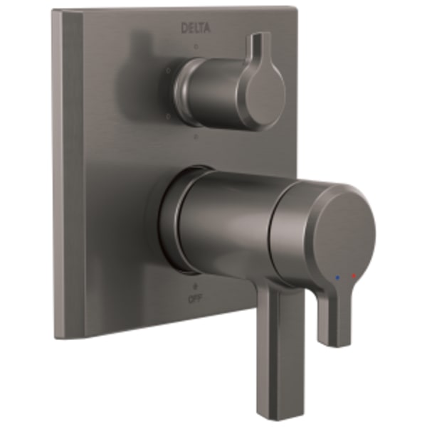 Delta Pivotal™: TempAssure® 17T Series Valve Trim with 6-Setting Integrated Diverter in Lumicoat Black Stainless