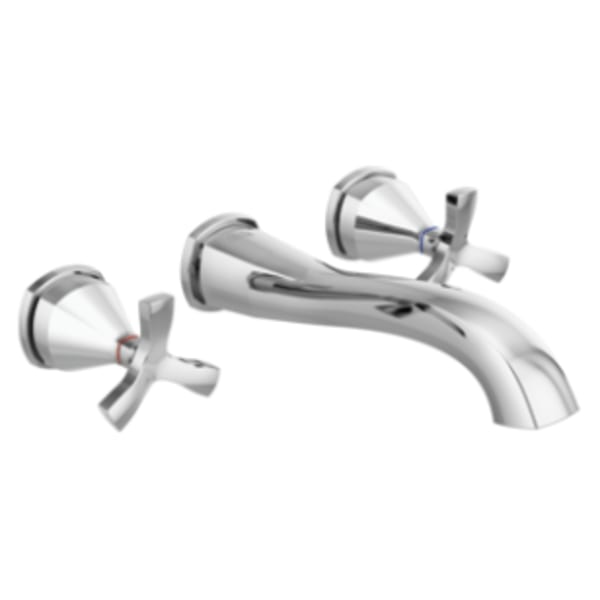 Delta Stryke® Two Handle Wall Mount Bathroom Faucet Trim Lumicoat® Chrome