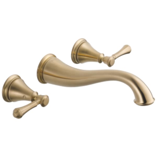 Delta Cassidy™: Two Handle Wall Mount Bathroom Faucet Trim in Champagne Bronze