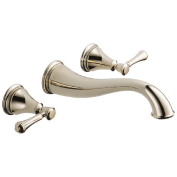 Delta Cassidy™: Two Handle Wall Mount Bathroom Faucet Trim in Polished Nickel