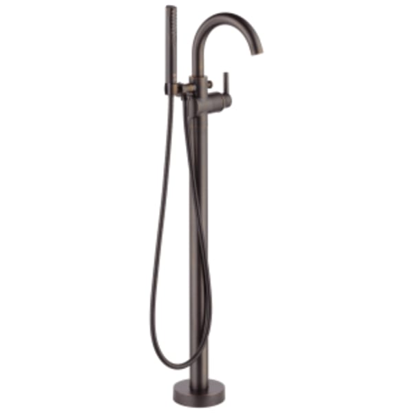 Delta Trinsic® Single Handle Floor Mount Tub Filler Trim with Handshower Venetian Bronze
