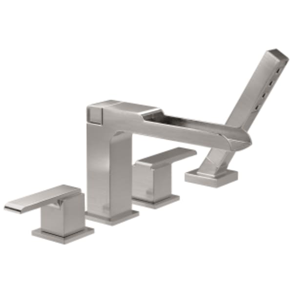 Delta Ara®: Channel Roman Tub With Hand Shower Trim in Stainless