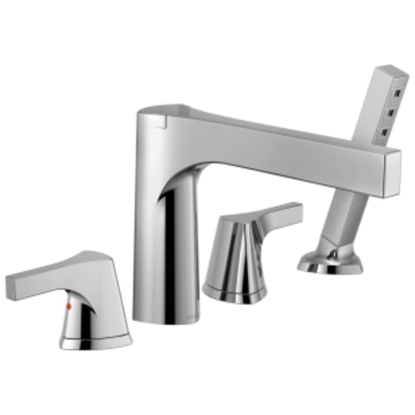 Delta Zura®: Roman Tub with Hand Shower Trim in Chrome