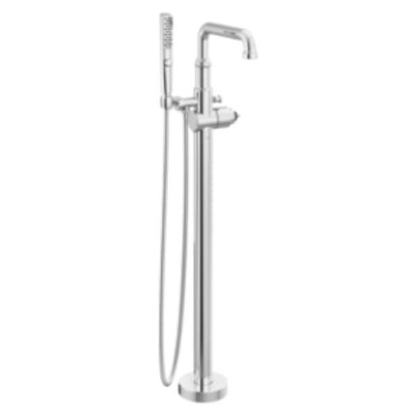 Delta Broderick® Floor Mount Tub Filler Trim Less Handle Lumicoat® Chrome