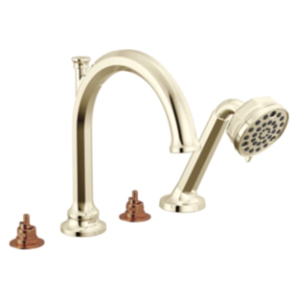 Brizo Beauclere® Roman Tub Faucet with Handshower Less Handles Polished Nickel