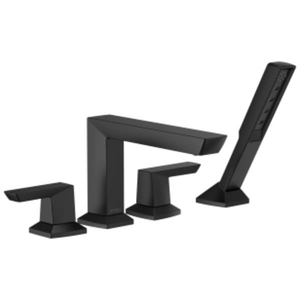 Brizo Vettis®: Roman Tub Faucet With Handshower in Matte Black