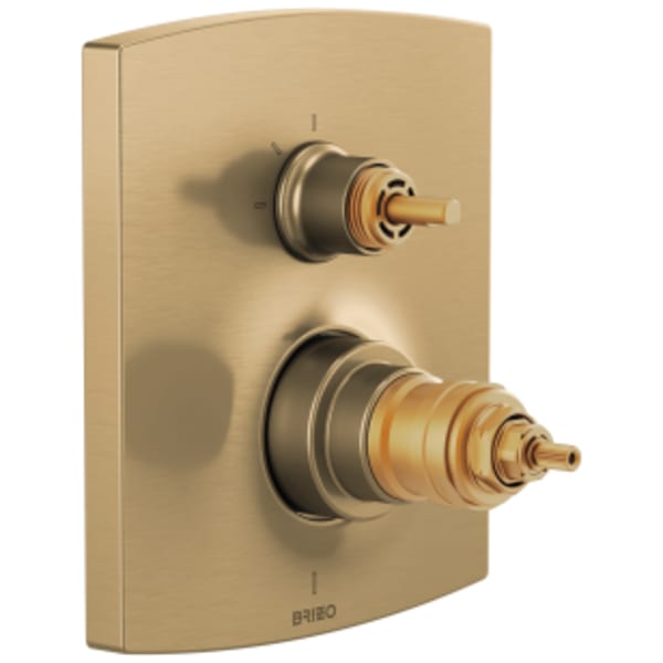 Brizo Kintsu® TempAssure® Thermostatic Valve with Integrated 3 Function Diverter Trim Less Handles Luxe Gold