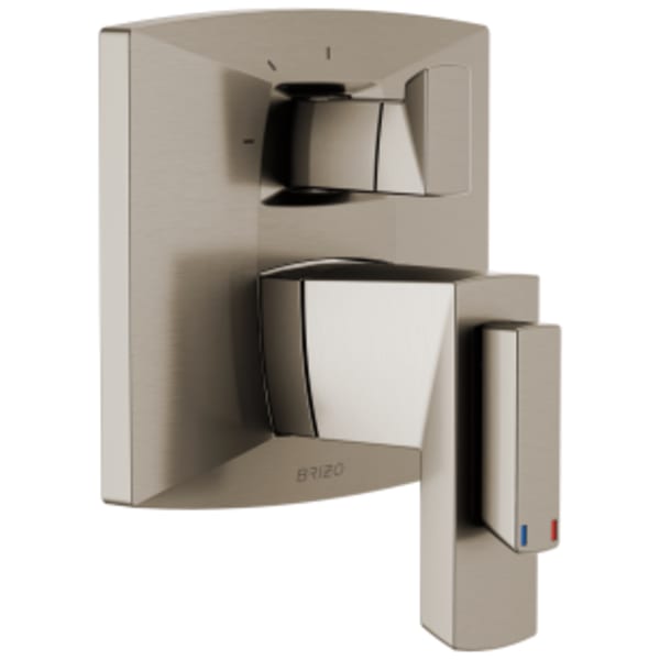 Brizo Vettis®: Tempassure® Thermostatic Valve With Integrated 3-Function Diverter Trim in Luxe Nickel