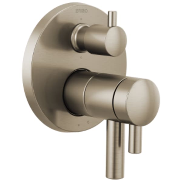 Brizo Odin® TempAssure® Thermostatic Valve with Integrated 6 Function Diverter Trim Brushed Nickel