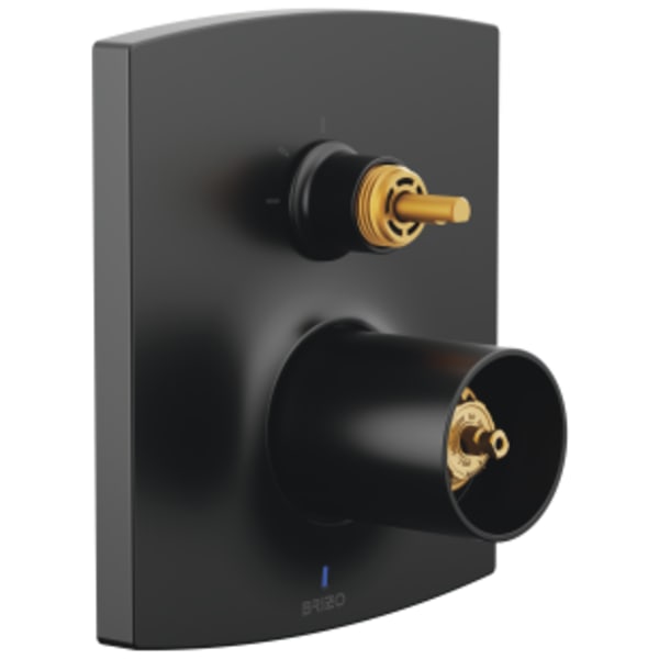 Brizo Kintsu®: Pressure Balance Valve Trim with Integrated 3-Function Diverter Trim - Less Handles in Matte Black