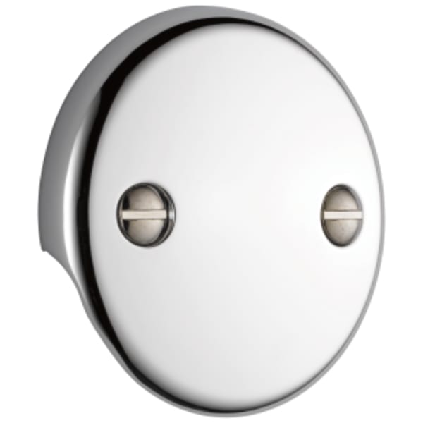 Delta Universal Showering Components: Overflow Plate - 2 Hole Tub Drain in Chrome
