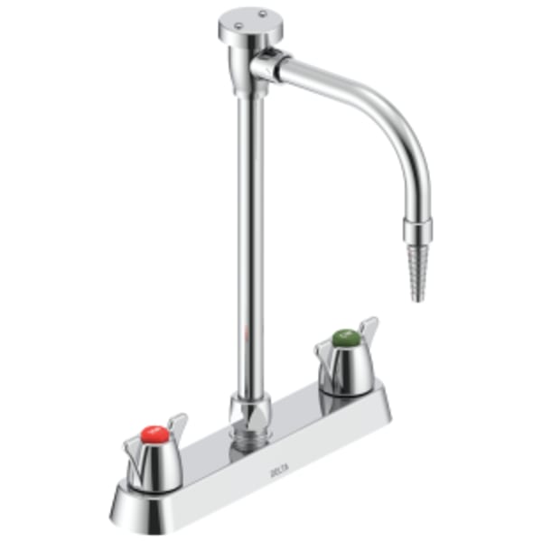 Delta Commercial W67 Two Handle 8" Deck-mount Laboratory Mixing Faucet Chrome
