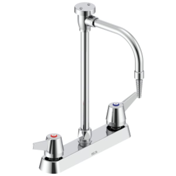 Delta Commercial W67 Two Handle 8" Deck-mount Laboratory Mixing Faucet Chrome